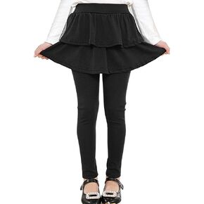 Auranso Girls School Uniform Pants Kids Clothes Ruffle Tutu Leggings with Skirt 2-14 Years