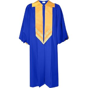Unisex Choir Robe with Gold Satin Stole for Church