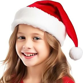 Acenail Santa Hat Adult Christmas Hat Unisex Xmas Hats Lining Plush Brim Christmas Caps New Year Holiday Supplies