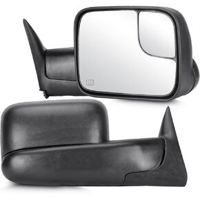 Youxmoto Towing Mirrors Fits 98-01 For Dodge Ram 1500 2500 3500 Pickup Truck 1998 1999 2000 2001 (2002 Ram 2500 3500), Tow Mirrors ‎Adjustable Glass, Heated, Manual Folding/Flip Up