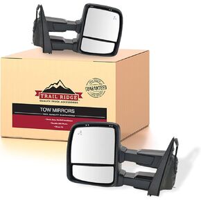 Trail Ridge Tow Mirror Power Fold Heat Turn Spot Blind Memory Text Pair Compatible with 2015-2018 Ford F-150