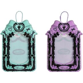 ZGMYC 2 Pcs Kpop Photocard Holder with Keychain Y2K Kawaii Bow Lace Photo Card Sleeves ID Badge Holder Card Protector