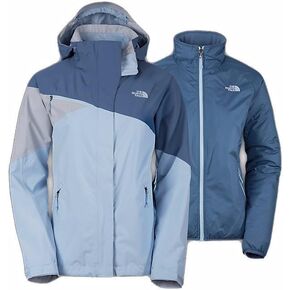 The North Face Cinnabar Triclimate Jacket Womens (Small, Cool Blue/Tofino Blue/High Rise Grey)