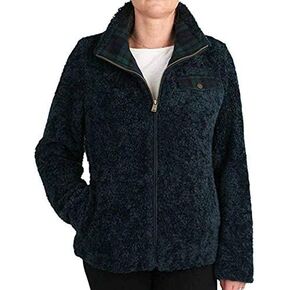 Pendleton Womens Ladies' Fuzzy Zip Jacket Dark Blue Small