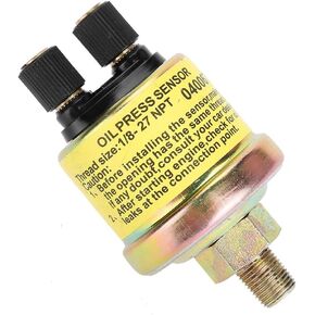Car Engine Oil Pressure Sensor, Universal 1/8 NPT Replacement Engine Oil Pressure Sensor for Aftermarket Gauge