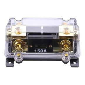 ZOOKOTO 200A Fuse Holder,Car Stereo Audio Inline ANL Fuse Holder 0 2 4 Gauge in Out with 200 Amp Fuse Black Base