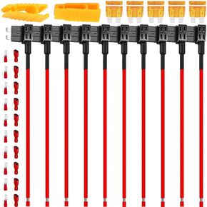5PCS Micro3 Fuse Taps 12V Car Add-a-Circuit Fuse Tap Adapter Mini 5Amp Micro3 ATM Blade Fuse Holder Automotive Fuse Set Connector Fuse Puller for Car Truck Boat RV SUV ATV UTV LED Strip