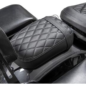 Motorcycle Leather Rear Passenger Seat Cushion Pad Compatible with Rebel 1100 CMX1100 CM1100 2021 2022 2023 2024 Pressure Relief Soft Pillion Saddle (Rear Seat-Black)