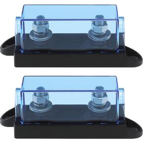 1PC Blue Transparent 4-Way Car Fuse Holder Compatible with MEGA Fuse Compatible with ANM Bolt-on Fuses for Automotive Air Conditioning
