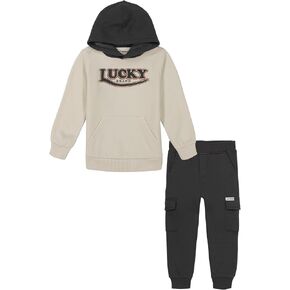 Lucky Brand boys 2pc Hooded Fleece Pant Set