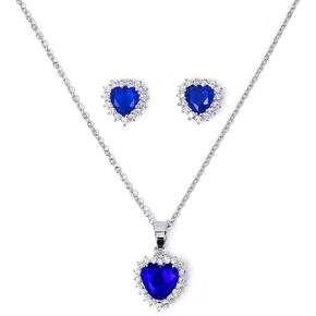 Jewelry Sets for Women, Necklace and Earring Sets for Women, Birthstone Jewelry, Synthetic Gemstone, Pendant Necklace, Stud Earrings, Silver Jewelry or Gold Flash