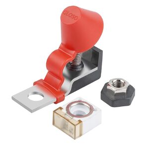 GLOSO HABF+Terminal Fuse Block Kit for Multiple Batteries Ignition Boat Truck RV Construction Vehicles, Max Voltage 58V Single Stud M8 (5/16") + Battery Fuse (30A)