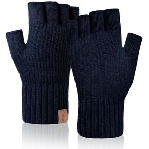 Winter Fingerless Gloves for Men Women,Warm Knitted Half Finger Gloves Driving Working Biking for Cold Weather