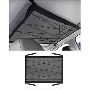 L-Capacity Car Ceiling Cargo Net with Double Drawstring,Anti-Fall Cargo Net for Inside Car Roof Keeps Car Interior Tidy,Universal Ceiling Cargo Net for SUV Car Van Truck