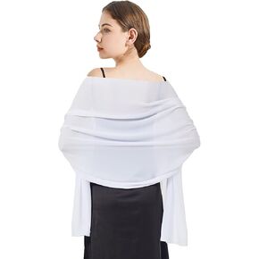 Chiffon Shawl Wraps Scarves for Formal Evening Party Dress, Bride Bridesmaid Shawl for Wedding