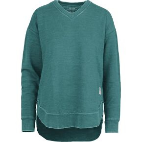 Melange West Hall V-Neck Pocketed Poncho Fleece - Emerald