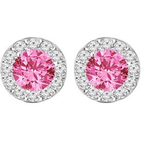 1/2-10 Carat t.w. Pink Sapphire Stud Earrings Screw Back