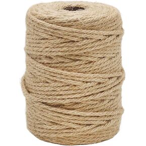 Vivifying Jute Twine, 165 Feet 4mm Thick Natural Jute Rope for Crafts, Garden Ties, Climbing Plants, Hanging and Packing (Brown)