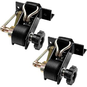 Ladder Rack Ratchet Straps with J-Hook (4 PCS), 1.4" Black Square Tube Mount, 1.5" Wide x 7.5' Long Black Retractable Ratchet Tie Down Strap Roof Rack, 500 lbs Load Heavy Duty, Cargo Buckle Lock Strap