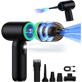 Handheld Car Vacuum Cleaner, 3 in 1 Magnetic Vacuum Cleaner and Air Blower & Inflate with 18000Pa High Power, Cordless Rechargeable Hand Mini Vacuum for Car Home with LED Light（Coal）