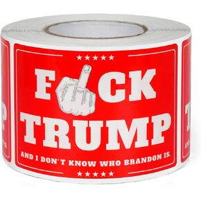 ASUNO Anti-Trump 2024 Sticker I Don't Know Who Brandon is Bumper Decal Vinyl Self-Adhesive Label 2" x 3" for Car Window Truck Auto Wall Laptop Red 300 PCS