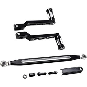 Astra Depot Set Motorcycle Gear Shift Lever Heel Toe Shifter + Shift Linkage Fit Harley Road King Electra Street Tour Tri Glide FL Softail 1986-later