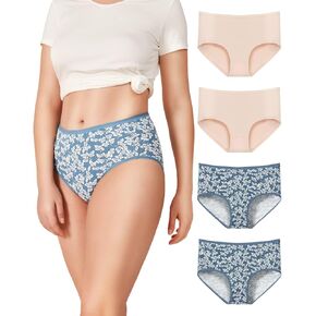 Cotton Women's Underwear Breathable Full Briefs Soft Panties Comfort Underpants Ladies Panties 4 Pack