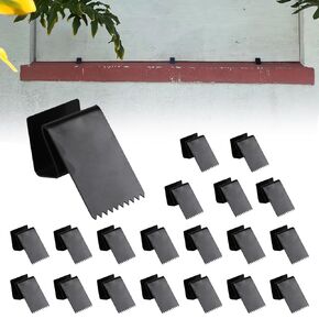 CNQLIS Black Hurricane Window Clips for 1/2" Thick Plywood Carbon Steel Hurricane Plywood Clips Reusable Storm Window Clips Hurricane Shutter Hardware for Hurricane Window Protectors (20 Pieces)