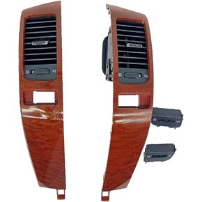 Air Vent Trim with Insert Frame Fit for Toyota Prado Land Cruiser Lexus GX470 2003-2009 Dashboard Air Vent Panel Outlet Trim with Air Vent Grille Replace 55474-60040 Left and Right 2 Pcs (Walnut)