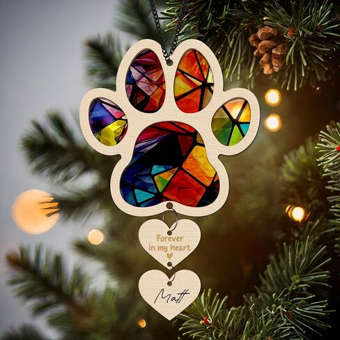 6'' Golden Doodle Dog Memorial Suncatcher Personalized Name Dog Breed Pet Ornament Window Car Hanging Sympathy Gift for Loss of Pet Passed Away Remembrance Gift for Dog Lovers SCD-B11-6-08 in Saudi Arabia