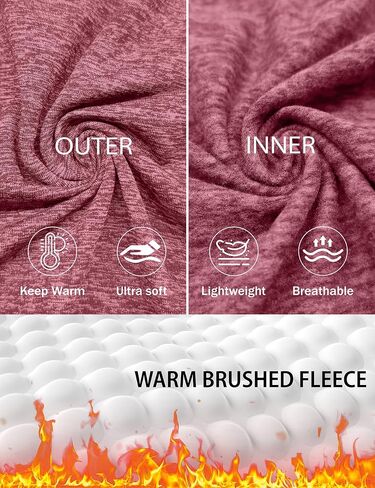 FOREYOND Plus Size Thermal Shirts for Women Fleece Lined Athletic Workout Underwear Tops Base Layer with Zipper Pocket in Saudi Arabia