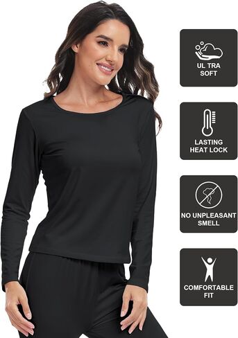 ZUTY 3 Pack Long Sleeve Thermal Shirts for Women Tops Long Johns Lightweight Winter Clothes Warm Base Layer in Saudi Arabia