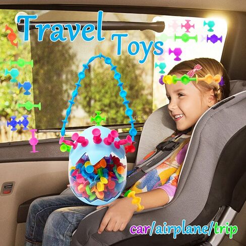 Bath Toys for Kids Toddlers Suction Cup Toys Animals Suction Sensory Toys Family Game Preschool Window Travel Toy Set - 40pcs Large Egg Container in Saudi Arabia