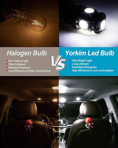Yorkim 3157 LED Light Bulbs White Super Bright, 3056 3156 3156A 3057 4057 3157 4157 T25 LED Bulbs for Brake Lights, Backup Reverse Lights， Reverse Tail Lights - Pack of 10 in Saudi Arabia