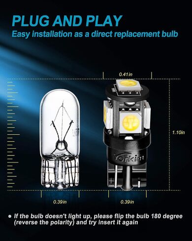 Yorkim 3157 LED Light Bulbs White Super Bright, 3056 3156 3156A 3057 4057 3157 4157 T25 LED Bulbs for Brake Lights, Backup Reverse Lights， Reverse Tail Lights - Pack of 10 in Saudi Arabia