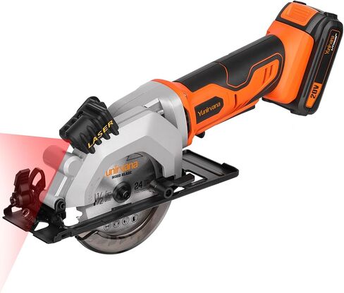 Yunirvana 11 Amp Corded Circular Saw with Circular Saw Blade, 6000RPM, Adjustable Cutting Depth, 7-1/4 Inch Blade, Ideal for Wood and Plastic Cuts, Professional Carpentry Tool for Precision Cutting in Kuwait