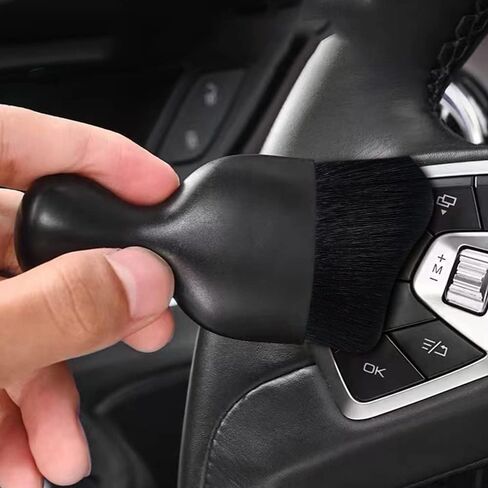 Zlirfy Car Interior Detailing Brush,Car Cleaning Brush Dust Collectors,Soft Bristle Cleaning Brush Car Detailing Brush Dusting Brush,Car Interior Cleaning Tool Auto Detail Brush (Black) in Saudi Arabia