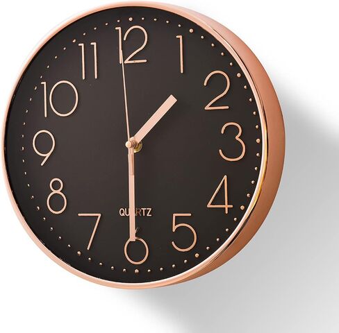 10-Inch Non-Ticking Wall Clock, Silent Battery Operated Wall Clock with ABS Frame HD Glass Cover for Kids Living Room Bedroom Kitchen School Office Decor in Saudi Arabia