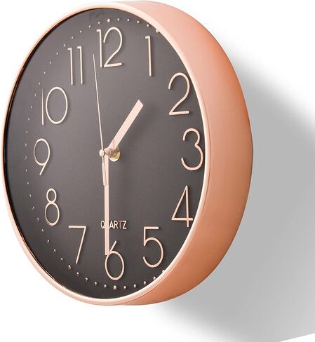 10-Inch Non-Ticking Wall Clock, Silent Battery Operated Wall Clock with ABS Frame HD Glass Cover for Kids Living Room Bedroom Kitchen School Office Decor in Saudi Arabia