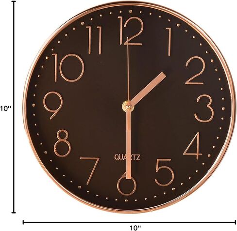10-Inch Non-Ticking Wall Clock, Silent Battery Operated Wall Clock with ABS Frame HD Glass Cover for Kids Living Room Bedroom Kitchen School Office Decor in Saudi Arabia