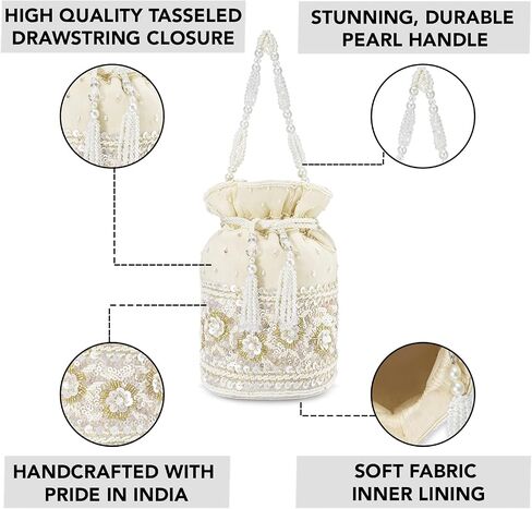 Aheli Potli Purses Gift for Women Handmade Evening Handbag Stylish Bridal Fashion Wristlet Bag Women in Saudi Arabia