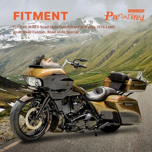 PRE-WIRED 12" Rise Road Glide Ape Hangers 1.5" mercenary Handlebar & wires Kit for 2016-2023 Harley Road Glide Custom Special, Chrome in Saudi Arabia