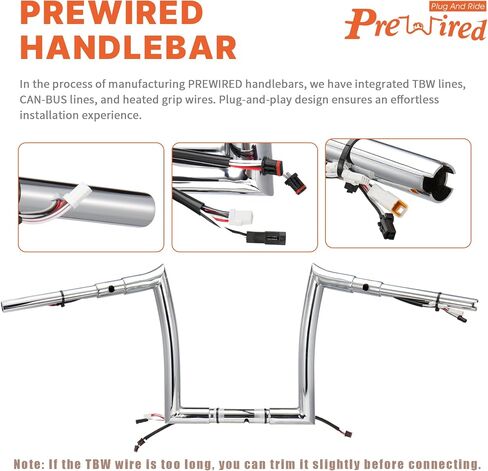 PRE-WIRED 12" Rise Road Glide Ape Hangers 1.5" mercenary Handlebar & wires Kit for 2016-2023 Harley Road Glide Custom Special, Chrome in Saudi Arabia