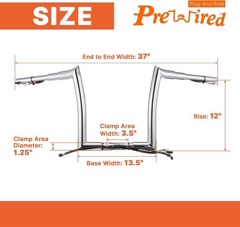 PRE-WIRED 12" Rise Road Glide Ape Hangers 1.5" mercenary Handlebar & wires Kit for 2016-2023 Harley Road Glide Custom Special, Chrome in Saudi Arabia