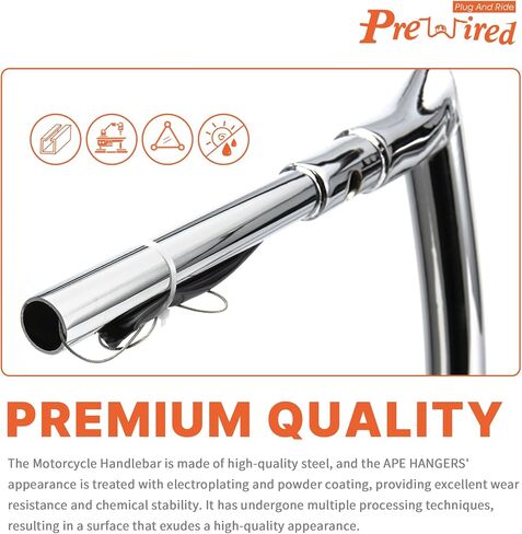 PRE-WIRED 12" Rise Road Glide Ape Hangers 1.5" mercenary Handlebar & wires Kit for 2016-2023 Harley Road Glide Custom Special, Chrome in Saudi Arabia