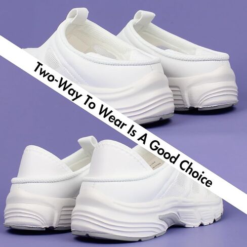 Hawkwell Women's Slip On Two-Way Lightweight Nursing Shoes Breathable Non Slip Work Shoes in Kuwait