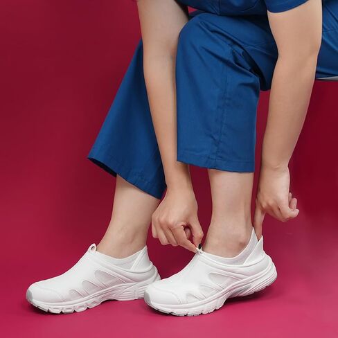 Hawkwell Women's Slip On Two-Way Lightweight Nursing Shoes Breathable Non Slip Work Shoes in Kuwait