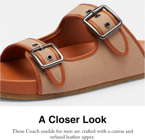 Coach Men's Canvas Buckle Strap Sandal in Saudi Arabia