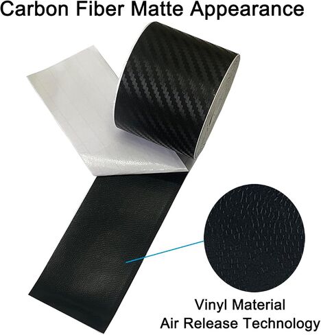 Carbon Fiber Vinyl Tape for Black Out Chrome Delete Window Trim with Tool Kit, Black Vinyl Wrap Tape Roll, Self-Adhesive Car Chrome Door Trim Delete Tape DIY Film (1 inches x 30 feet) in Kuwait