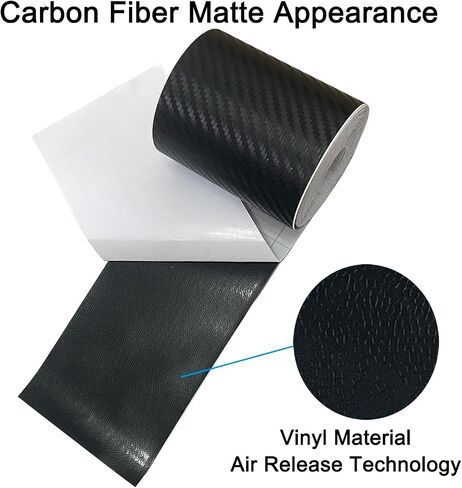 Carbon Fiber Vinyl Tape for Black Out Chrome Delete Window Trim with Tool Kit, Black Vinyl Wrap Tape Roll, Self-Adhesive Car Chrome Door Trim Delete Tape DIY Film (1 inches x 30 feet) in Kuwait